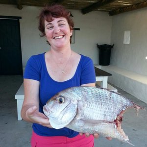 Juanita van Zyl met haar halwe Santer
